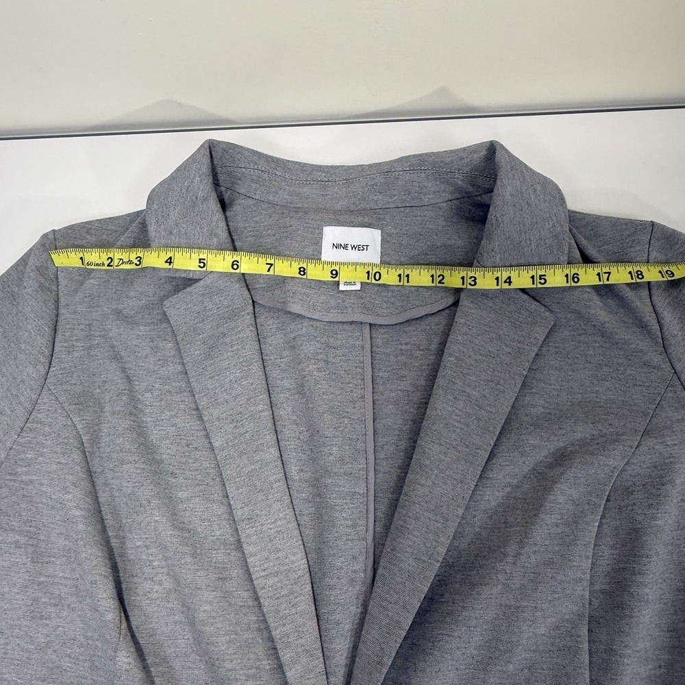 Nine West Womens Button Close Blazer Jacket XXL Sz 2XL Gray Casually Luxury Work - Picture 7 of 9
